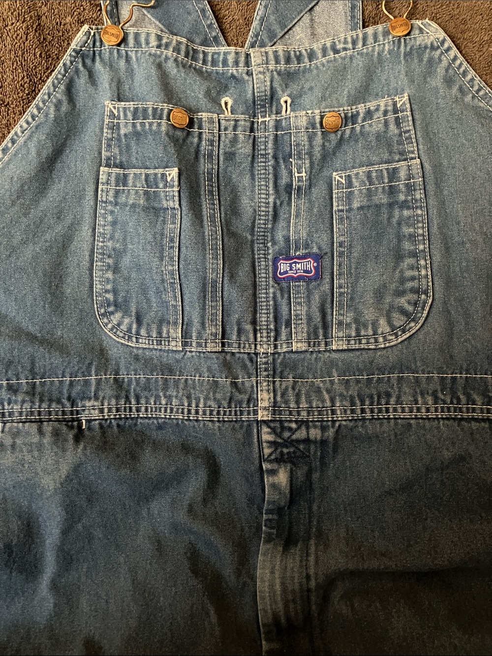 Big Smith Men's Relaxed Denim Overalls - Blue